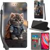 Haninsuze Cover per Xiaomi Redmi Note 8 Pro Custodia Cover Pelle Libro Portafoglio con Porta Carte Magnetica Protezione Antiurto Cuoio Flip Case Custodia Cover per Redmi Note 8 Pro, Gatto