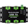 Waveshare Industrial Isolated USB to 4CH RS232 Converter (DB9 Male Interface), Adopts Original FT4232HL Chip, Features High-speed&Stable Communication, compatible with Mac/Linux/Android/Windows, etc
