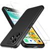 GIOPUEY Cover Compatibile con Honor X5C/X5C Plus, [con 2 Pezzi Vetro Temperato] TPU Case - black