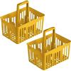 VIRSUS 2 Cestelli Portabottiglie in Plastica 8636, misura 31x22x35 cm, Porta bottiglie 6 Scomparti, con manico per trasporto, Impilabile, per uso quotidiano a casa, ufficio, gita, mare (Giallo)