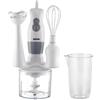 Zephir, Frullatore Multifuzione con Accessori, 300W, Frulla, Miscela, Monta e Trita, Frullatore ad Immersione, Frusta per Montare, Contenitore Tritatutto da 0.75L, 4 Lame in Acciaio Inox