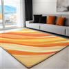 Generic Tappeto Lavabile in lavatrice Linee Semplici Ed Eleganti Modello per soggiorno camera da letto 60 x 110 cm Morbido tappeto per la cameretta dei bambini Arancione Giallo