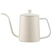 Feegow Bollitore da caffè a collo di cigno da 250/350/600 ml, teiera in acciaio inox con beccuccio lungo e stretto, bollitore a mano per macchina da caffè (coperchio graduato da 350 ml)
