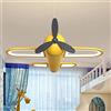 CHEIRS Stanza dei Bambini Aereo lampadario, camera dei bambini ragazzo led camera da letto lampada da soffitto, Dimmerabile, lampadario per bambini con telecomando,Yellow