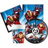 WOOPARTY Kit Compleanno Tavola Avengers 16 Persone (52 Pezzi: 16 Piatti 18cm, 16 Bicchieri 200ml, 20 tovaglioli) in Carta