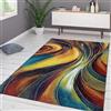 TT Home Tappeto Salotto Moderno Soggiorno Pelo Corto Moderno Motivo Astratto Colorato, Colore:Multicolore 6, Dimensione:200x290 cm
