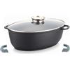 COFI 1453 Alluminio Colata Ovale Roaster ø38cm Induzione Pentola Stufato Marmorbeschichtung