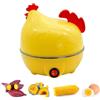Whnbuij Uova scalfettore, bollitore elettrico a vapore per uova sode, uova a forma di gallina con 7 capacità di uova - uova in camicia e uova sode, con spegnimento