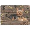 Bioputty Zerbino con scritta This Yorkshire Terrier is The Boss, antiscivolo, resistente, per porta d'ingresso, interno ed esterno, portico, resiste allo sporco, decorazione per pavimento, porta