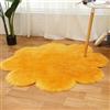 Tomifine Tappeto in Finta Pelle di Pecora Shaggy Man Made in Lana Tappeto a Pelo Lungo Tappeti Imitazione Pelle di Pecora per Soggiorno Camera da Letto Divano Tappeti da Pavimento (100 cm,Giallo)