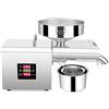 PUDLOR Pressa olio automatica, macchina controllo temperatura estrazione espeller smerigliatrice 1500W spina UE mulino olio in acciaio inox commerciale domestico