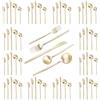 Proaustin Set di posate da 60 pezzi in acciaio inox opaco color oro champagne, servizio per 12 persone