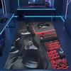 CARPETIA Tappeto da gioco, design nero con accenti rosso brillante - Setup da gaming - 80 x 120 cm