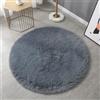 Mozzeilee Tappetino da bagno rotondo, ultra morbido, in microfibra pelosa, per bagno, vasca da bagno, assorbe l'acqua, lavabile in lavatrice, per camera da letto e corridoio (grigio chiaro, 100 x 100 cm)