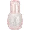 TITA-DONG Set di Caraffa e Bicchiere per Acqua da Comodino, Set di Brocca e Bicchiere per Caraffa da Notte in Cristallo, Bottiglia per Collutorio in Vetro per Caraffa per Acqua Notturna per Bagno, Camera(Rosa)