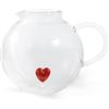 Wd Lifestyle Brocca in Vetro Borosilicato con Decorazione Cuore Rosso, 1,7L