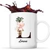 Planetee Tazza Lorena con lettera fiorita per un'idea regalo originale. Tazza de 325 ml ideale per caffè e tè