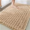 Chickwin Tappeto Bagno Antiscivolo in Ciniglia, Tappetino Doccia Assorbente Morbido Tappeti da Bagno in Microfibra Tappetini Doccia Confortevole per Vasca WC o Cucina (Colore Kaki,51x81cm)