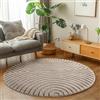 Carpetsale24 Tappeto Rotondo 200 cm Beige Pelo Alto Design Scandi Boho Effetto Alto-Basso Morbido Shaggy Pelo Lungo Soffice Robusto Facile da Pulire Moderno per Camera da Letto