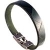 Generic Bracciale uomo in cuoio di bufalo - Verde Militare - misure a scelta