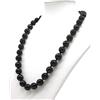 Generico Collana Girocollo Donna in Onice Nera 13 mm, Pietra Naturale, Fatta a Mano, Chiusura a Ciambella