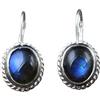 Handmade Orecchini pendenti con chiusura a leva e pietra preziosa ovale in argento sterling 925 e filo intrecciato di labradorite