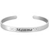 Generico Bracciale Rigido Personalizzato - Acciaio Inossidabile - Incisione con Nome, Frase o Data - Idea Regalo per Uomo o Donna - Gioiello Regolabile ed Elegante (Argento)