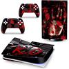 PDURMBUAB Nessuna Schiuma Nessuna Bolla Pelle Decalcomanie Anime Console Per PS5 Disk Edition 2 Controller Pellicola Vinile Avvolge, Durevole, Resistente Graffi 14834