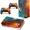 PDURMBUAB Nessuna Schiuma Nessuna Bolla Pelle Decalcomanie Anime Console Per PS5 Disk Edition 2 Controller Pellicola Vinile Avvolge, Durevole, Resistente Graffi 93040