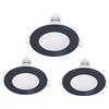 LEDLUX 3 Faretti Led da Incasso Per Cartongesso, Dimmerabile Con Triac Dimmer, 220V 5W 550 Lumen, Ø87mm X 37mm, Foro 70mm, Impermeabile IP65, Quick Connettore (Bianco Neutro 4000K, Nero)