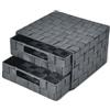 BM Cestino Portaoggetti Bagno Effetto Rattan, Set di 3 Cestini Bagno da Scaffale Intrecciato Organizer Scatole Portaoggetti Adatto a Diversi Usi Organizzazione (Nero Cassettiera)