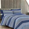 Dorian Home - Set Copripiumino Matrimoniale 250x210 con Sacco in 100% Puro Cotone + 2 Federe Cuscino Letto 50x80 con Patella di 18 cm (Garda Blu, Matrimoniale Queen - 240x220 cm)