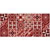 IlGruppone Tappeto Cucina in Ciniglia Passatoia Multiuso Ingresso Corridoio Antiscivolo Prodotto Italiano Disegni Piazzati Cotone Varie Misure Lavabile in Lavatrice - Cementine Rossa - 57x280 cm