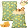 Jokapy 2 sacchetti di cera d'api 43 cm x 33 cm, sacchetti riutilizzabili per il pane con cerniera a L e manico, sacchetti salvafreschezza, sacchetti di cera d'api naturali per pane (lattina d'api)