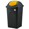 Stefanplast, Pattumiera Bascula multipat, portarifiuti, con Coperchio Basculante, Nero Giallo, 39x39x68 cm