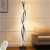 AvgnLxqe Lampada da Terra Salotto LED, 52W Piantana Lampada da Terra Dimmerabile Con Telecomando,155cm Lampada da Pavimento Moderno Spirale Design Per Comodino Camera da Letto Ufficio Lettura(nero)