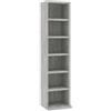 vidaXL Armadio Porta CD con Scomparti Aperti Robusto Elegante Mobile Scaffali Espositori Organiser Casa Grigio Cemento in Legno Multistrato
