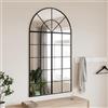 Gecheer Specchio da Parete Nero 80x140 cm Arco in Ferro