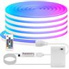 HEGEHE Striscia neon LED flessibili RGB impermeabili Dimmerabile 5V [2m] - Con controller a 17 tasti - Alimentazione a batteria,decorazioni per Natale feste compleanni matrimoni [Batterie non incluse]