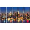 islandburner Quadri Moderni Vista di Manhattan di Notte, New York, Stati Uniti d'America Stampa su Tela - Quadro x poltrone Salotto Cucina mobili Ufficio casa - Fotografica Formato XXL DYV