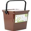 Home Ricybox Contenitore Umido con Coperchio, 7 Litro, Plastica, Marrone, 24.5x26.5x20.5 cm