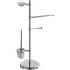 FERIDRAS 154025-B Piantana Portatutto, Acciaio, Vetro, Cromo, 14x28x83 cm