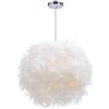 iDEGU Lampada a Sospensione LED Moderno, Lampadario a Sospensione in Piume 30CM Illuminazione E27 Decorazione Lampada a Soffitto per Camera da Letto Soggiorno Corridoio (Bianco)