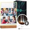 Maverton Cornice LED luminosa con supporto in legno - Quadro in vetro acrilico personalizzato con collage di foto - Lampada con foto per uomo per il compleanno - Nonno - XL: 21x32x4,5cm