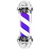 BLUEZY Palo da Barbiere, Barbiere Negozio Insegna Professionale di Taglio di Capelli, Barber Pole Vintage per Esterni ed Interni Illuminato Motorizzato con luce LED A,50cm