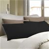 BANZAII TEXTILE INNOVATOR ONLINE Banzaii Coppia Federe in Flanella Anti-Pilling Tinta Unita per Guanciale in Cotone 100% 52x82 cm Nero