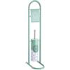PraTiKo Life Piantana da Bagno, Set Accessori da Bagno, Piantana Portarotolo e Porta scopino, Colonna da Bagno, Metallo Verniciato e Decorato, H 80 cm Design Moderno (Verde)