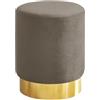 IlGruppone Pouf Cilindro Poggiapiedi Camera Design Pouff Cameretta con Base Dorata Salotto in Velluto Sgabello - Testa di Moro