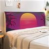 Hearda Copri Testata Letto Matrimoniale Modello di Paesaggio, Elasticizzata Fodera per Testiera Letto Lavabile Copri Testiera Letto all-Inclusive per Testiera Camera da Letto (Alba,180cm)