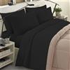 BANZAII TEXTILE INNOVATOR ONLINE Banzaii Completo Lenzuola Invernale Felpate in Flanella Anti-Pilling 100% Cotone, adatto anche ai materassi più alti, 3 pezzi, Una piazza e mezza Nero
